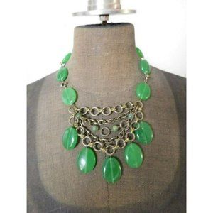 Kiam Collection for Lia Sophia Green Statement Necklace NWT